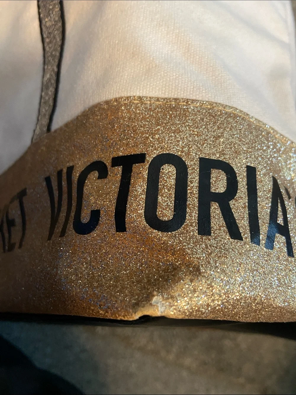 NWT VS Tote with Gold Glitter Trim. Has been in storage for years!🤯